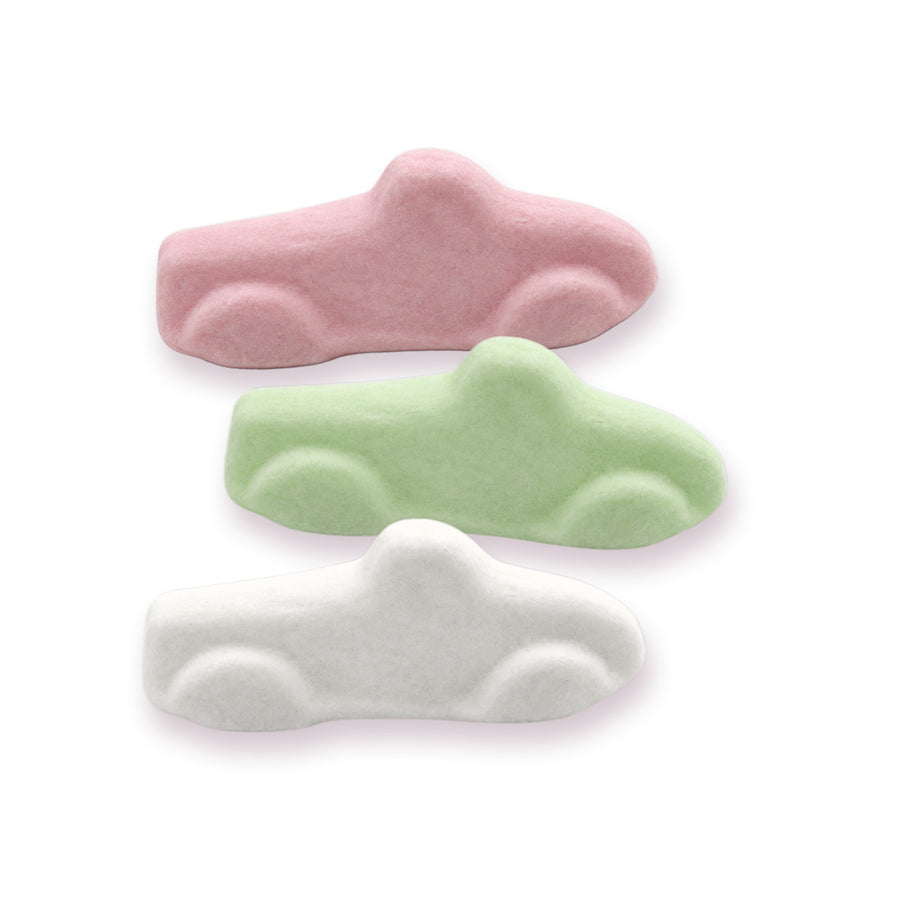 Ahlgrens Bilar Limousines Swedish candy, pink, green and white marshmallow cars