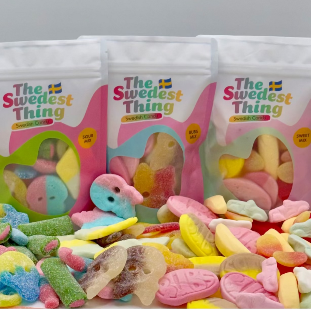 Swedish Candy Bundle with bubs, sweet, and sour candy mixes. 
