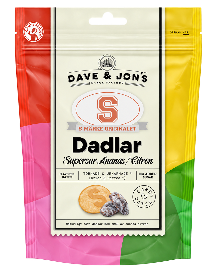 Dave & Jons Candy Dates Sour Pineapple & Lemon