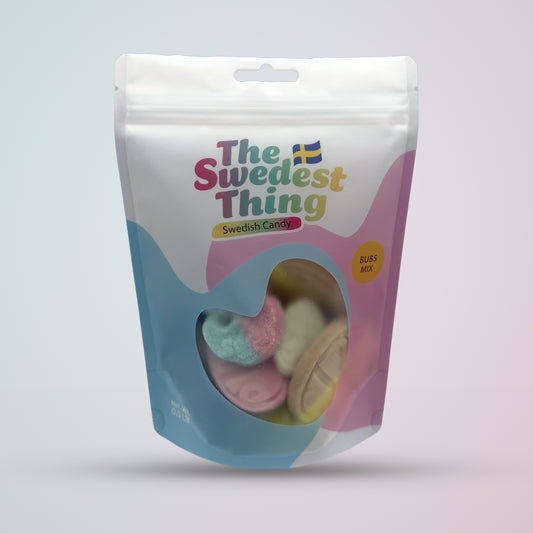 The Swedest Thing Bubs Mix Swedish candy, 1/2 lb bag, front
