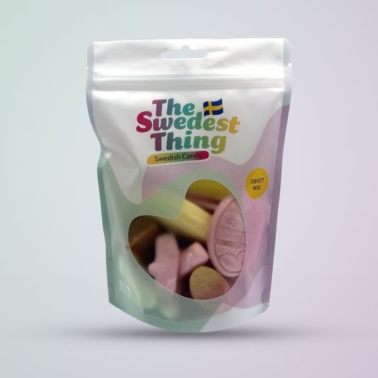 The Swedest Thing Sweet Mix Swedish candy, 1/2 lb bag, front